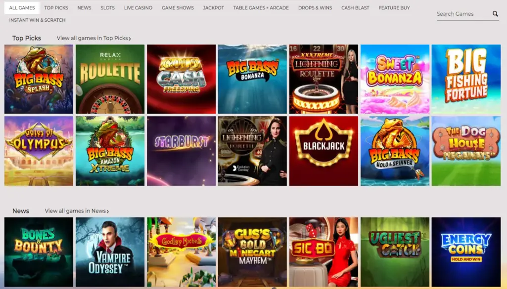 Casino Games at NYSpins Casino Online 