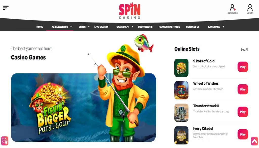 Casino Games at Spin Casino Online